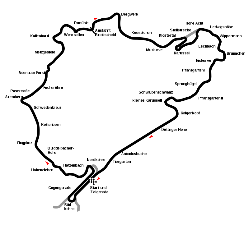 Circuito Norte antigo, 22,8 km (Desenho: Wikipedia)